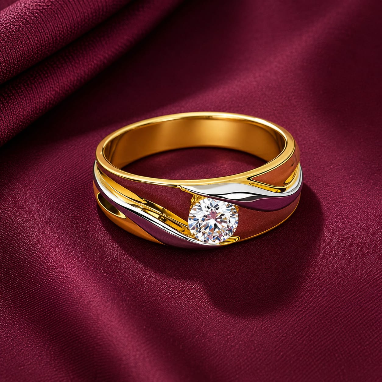 A pair of gold bangles resting on a table